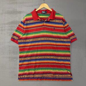 Vintage Polo Ralph Lauren Aztec Striped Short Sleeve‎ Multicolor Shirt XXL